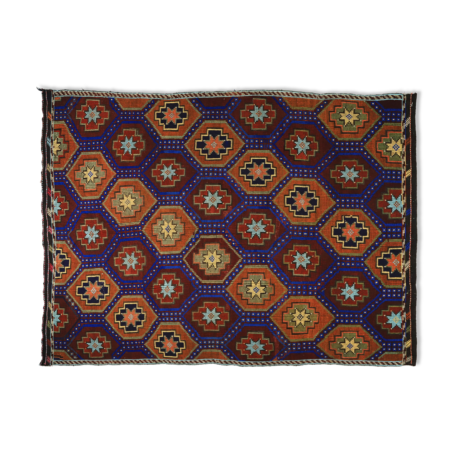 Anatolian handmade kilim rug 273 cm x 211 cm