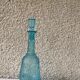 Carafe and 5 old blue glass liqueur glasses