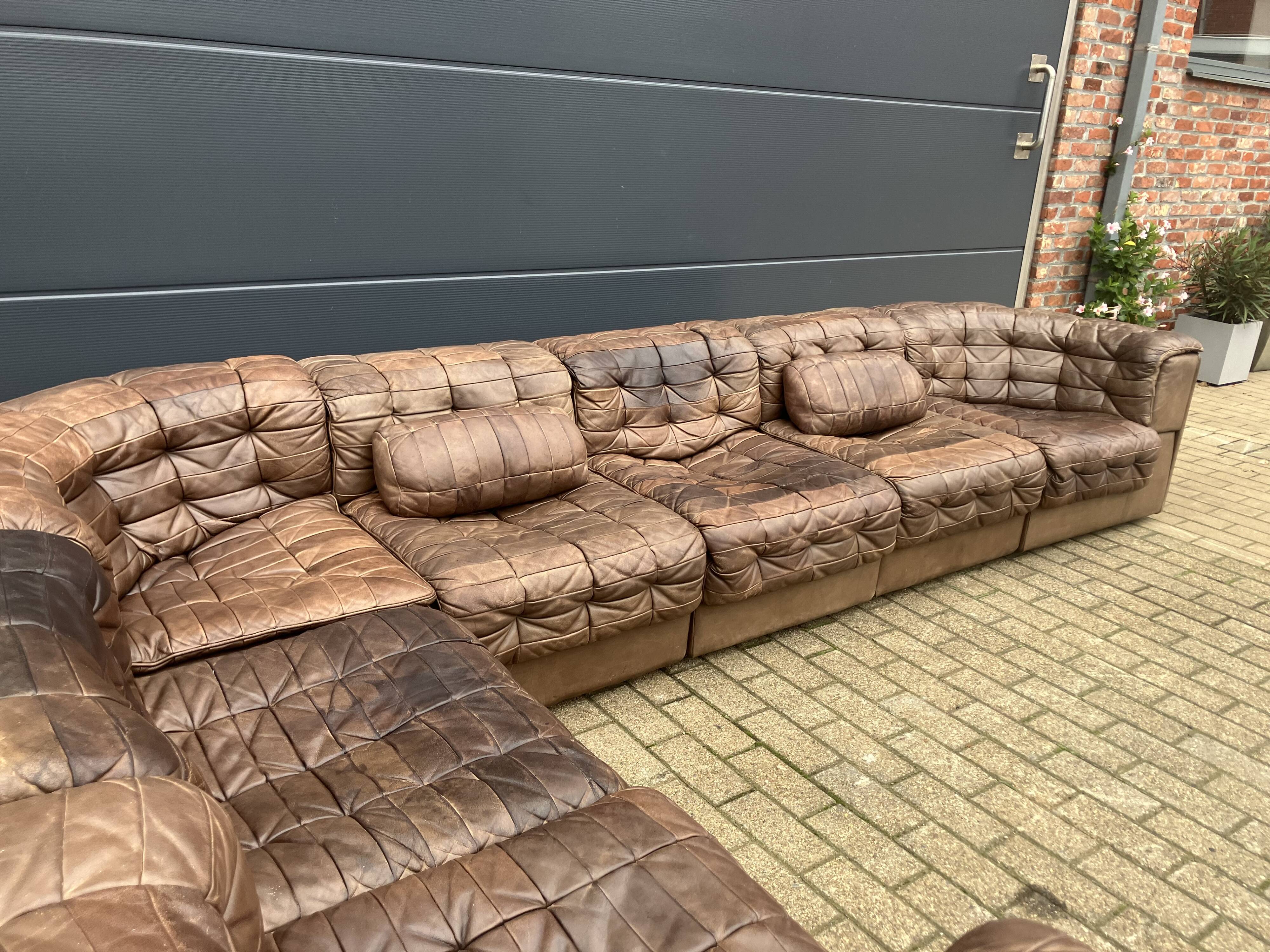 Prachtige De Sede Ds11, 7-delige set in brown patchwork