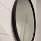 XL round mirror 91cm with black metal frame