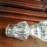 Pair of mercurized glass candle holders