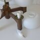 Lustre suspendu vintage rustique en forme de champignon, lumière en bois, années 1970