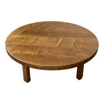 Large coffee table in solid oak, French craftsmanship of the 50s