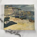 Small painting reproduction of the Port of La Ponche in Saint Tropez