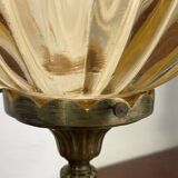 Bronze lamp and amber globe circa 1900