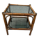 Small bamboo table and glass top