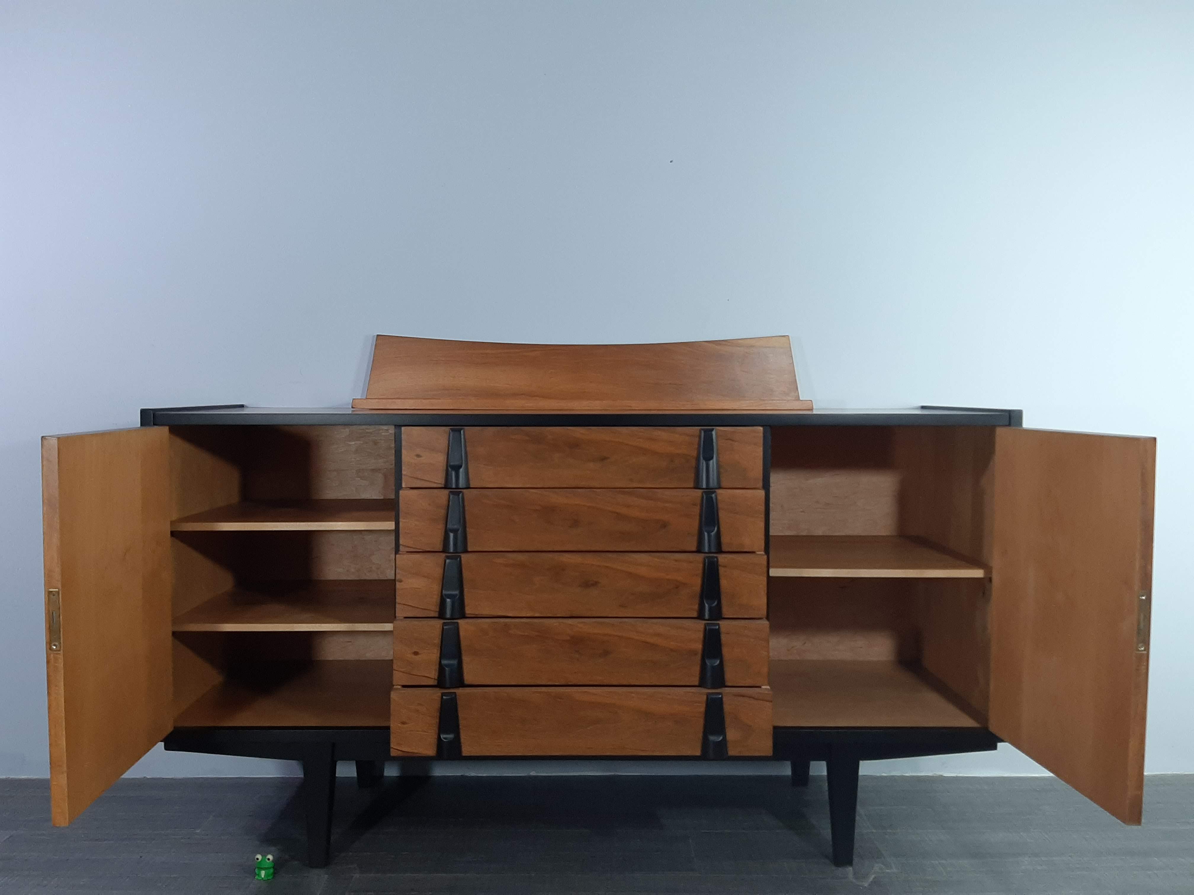 Enfilade rajmund hałas en noyer mid-century polonais 1960s