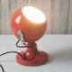 Vintage red “metal” ball lamp