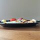 Vintage barbotine dish with fish decoration in relief