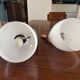 Vintage wall light pair; white opaline.