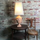 Terracotta lamp decorated with fruit crown