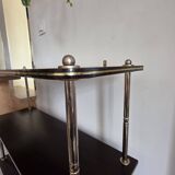 Wooden shelf with gold metal