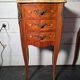 Louis XV style curved bedside table in marquetry