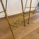 Paire de chaises hautes pliantes en fer forgé – Patine ocre – Style Ja