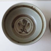 Set of 2 ramekins Bowls / cups in glazed ceramic Signed Blanot