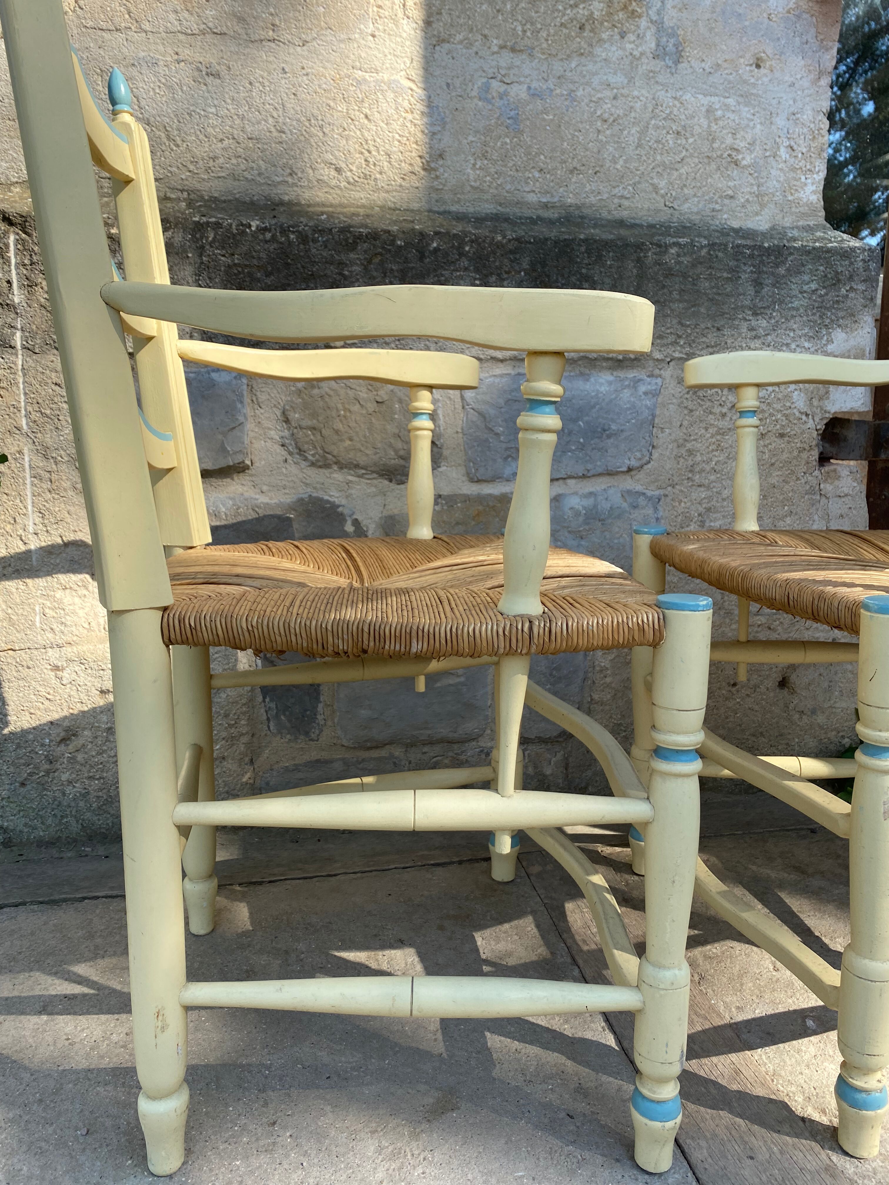 Pair of mulched armchairs Provence