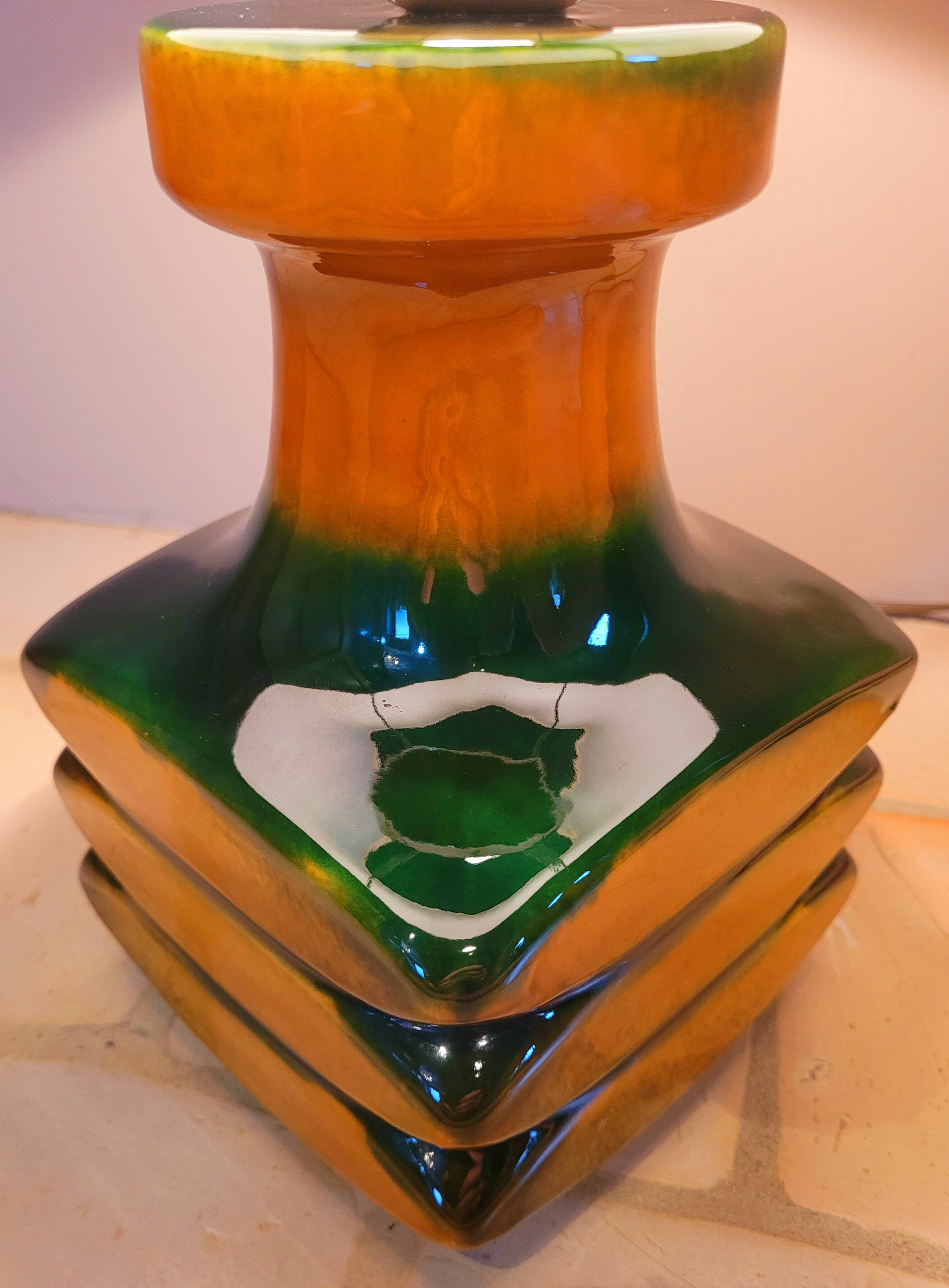 Old vintage design ceramic lamp from the 70s CARI ZALLONI for Steuler
