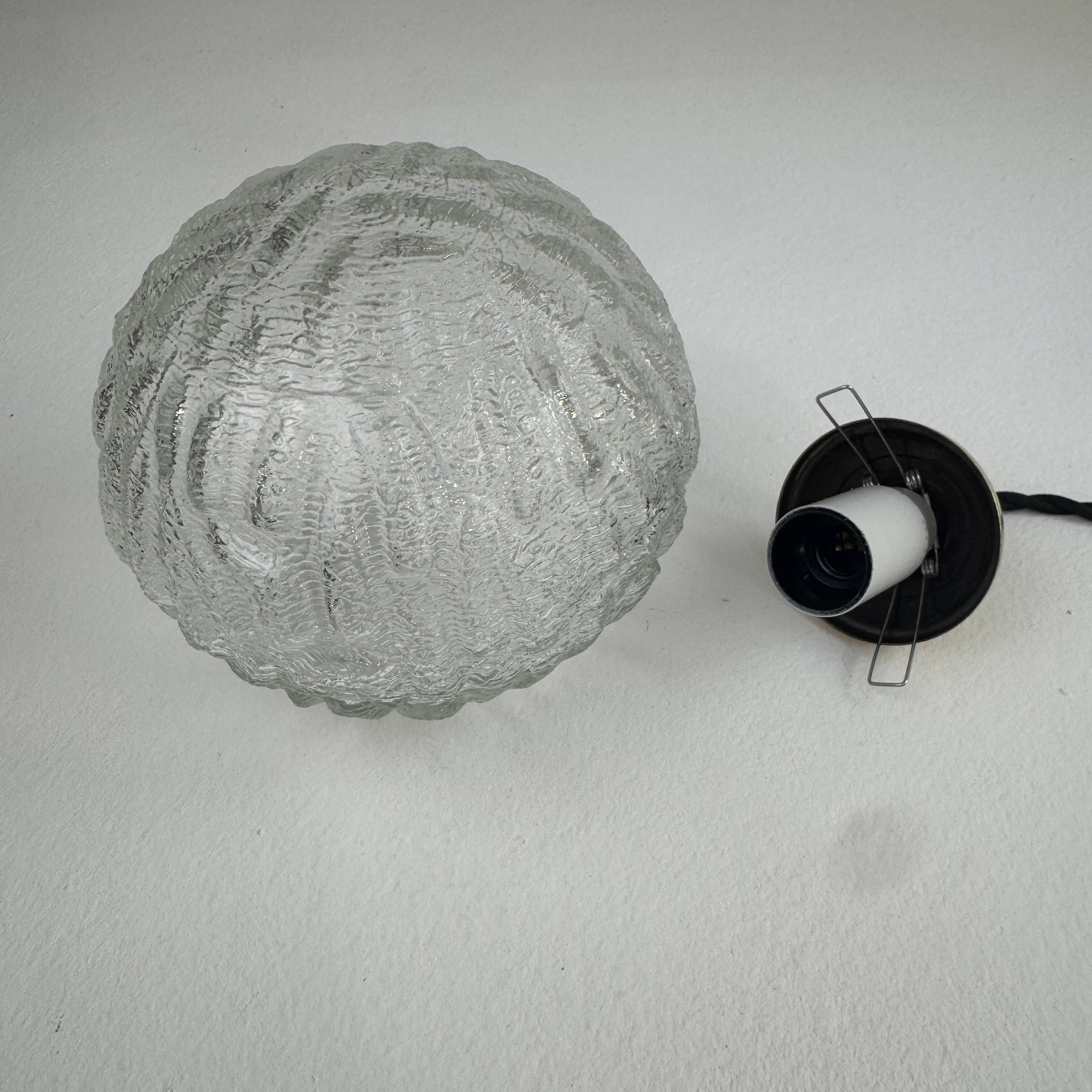 Pair of vintage round glass suspensions