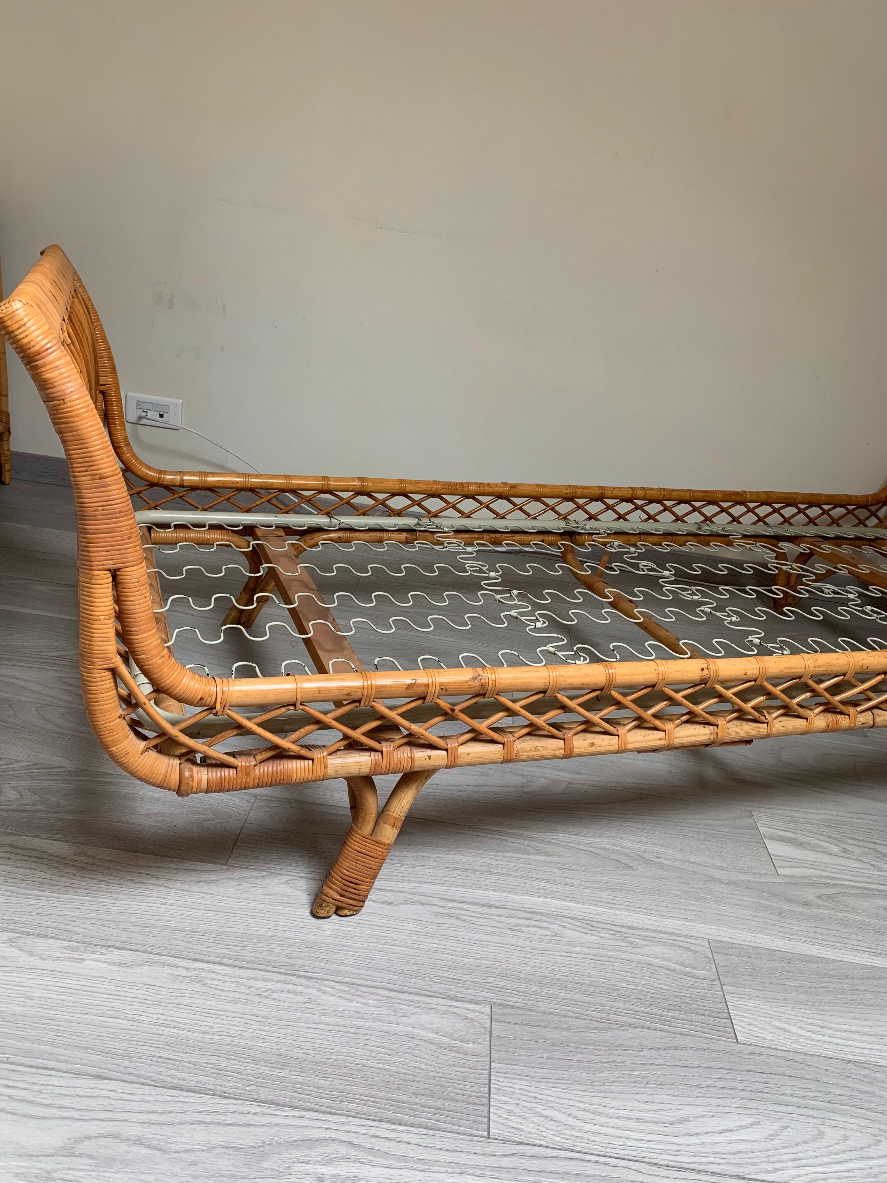 Daybed rattan bench bed 1950
