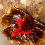 Vintage leaf-shaped earthenware centerpiece/trinket tray