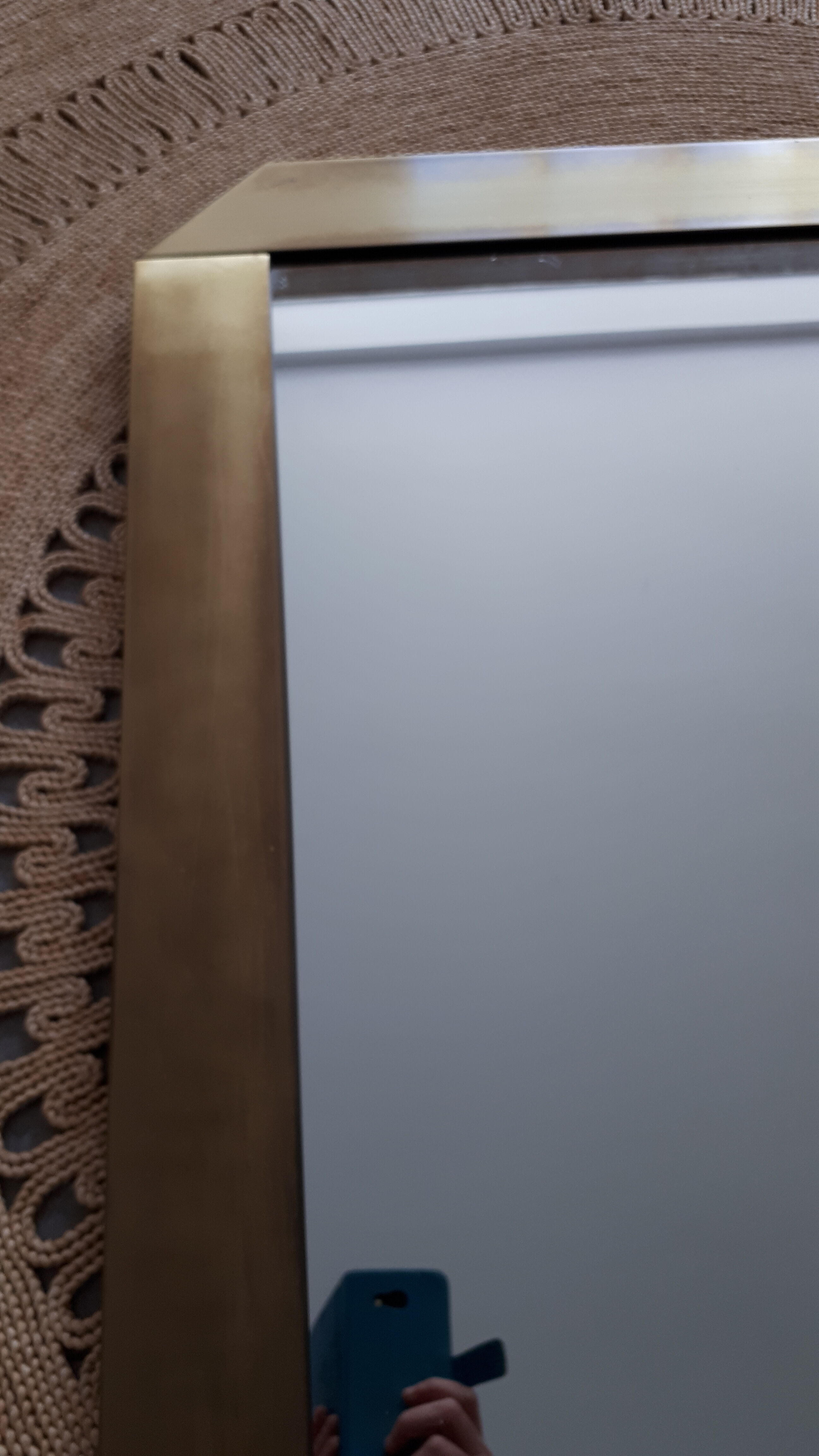 Gold metal mirror years 80 55x97cm