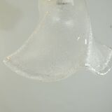 Suspension vintage en verre givré style fleur – Lampe plafonnier des années