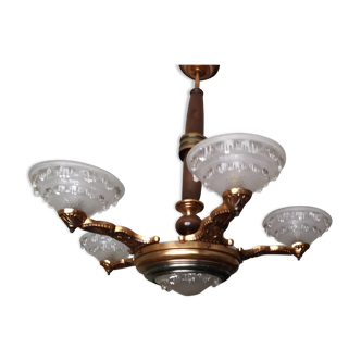 Chandelier lamp ezan 5 branch signed