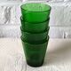 4 glasses 15 cl retro emerald green tempered glass france