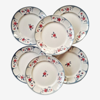 Set of 6 flat plates Moulin des Loups