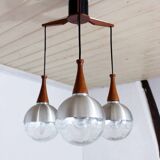 Scandinavian teak chandelier from the 60s