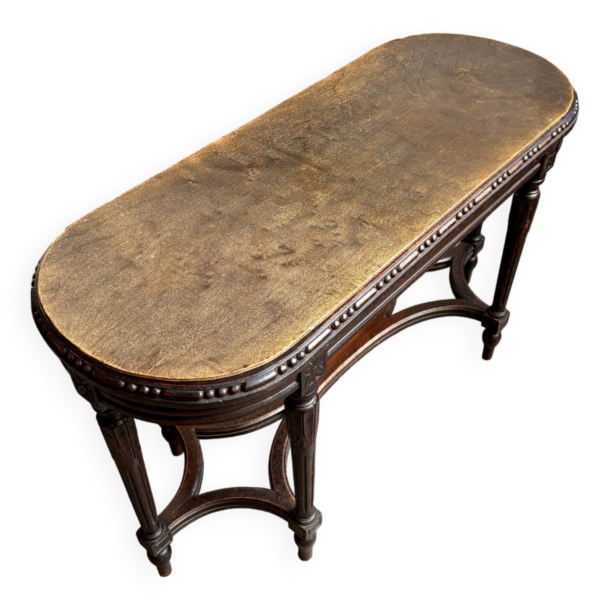 Dark wood piano bench