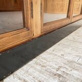 Enfilade de métier en chêne avec portes vitrées