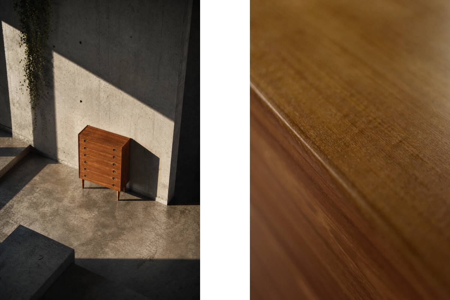 Commode haute en teck vintage danois moderne du milieu du siècle