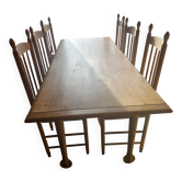 Table de salle à manger et 6 chaises en merisier massif - Roche Bobois