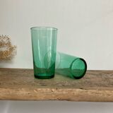 6 vintage emerald green glasses