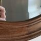 Antique oval beveled mirror