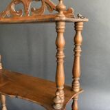 Wall shelf with pediment, in turned Napoleon III wood