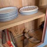 Glazed enfilade antique workbench – blue patina