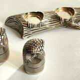 MH SALT PEPPER Service Silver Metal VINTAGE