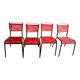 Set de 4 chaises Spaghetti rouges – Design italien 70s – style Belotti