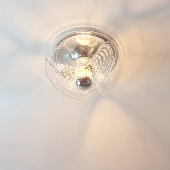 Large Mid-Century Modern Wave Flush Mount by Koch & Lowy for Peill & Putzler, Germany, 1960s/1970s