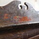 Carved high glazed sideboard with 1 shelf and 2 drawers