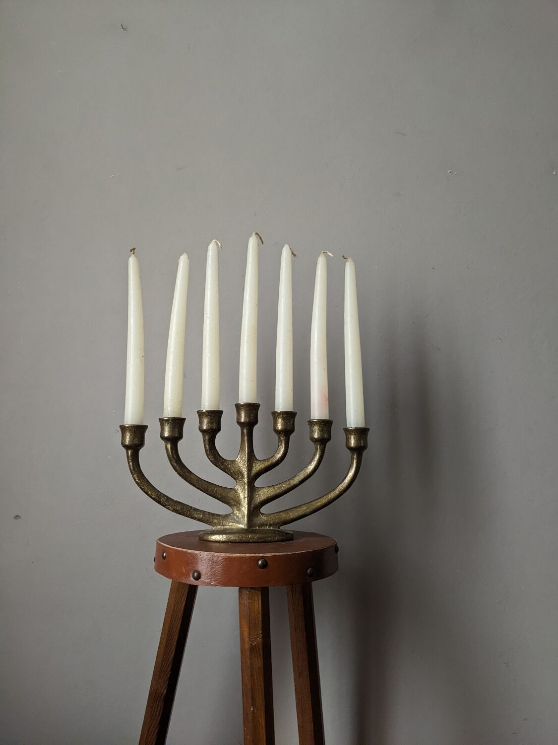 Bronze chandelier Scandinavian brutalist decoration