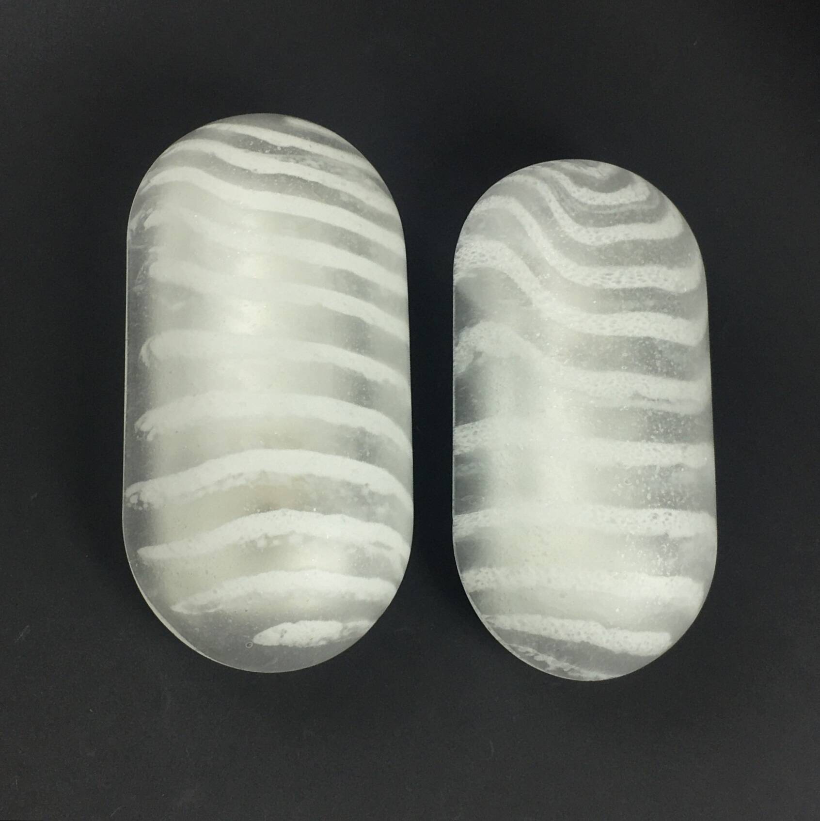 Pair of Modernist Striped Glass Wall Lamps from Peill & Putzler, 1970s