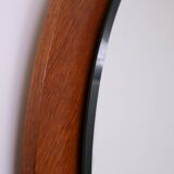 Miroir mural rond en teck des années 1960, Hollande