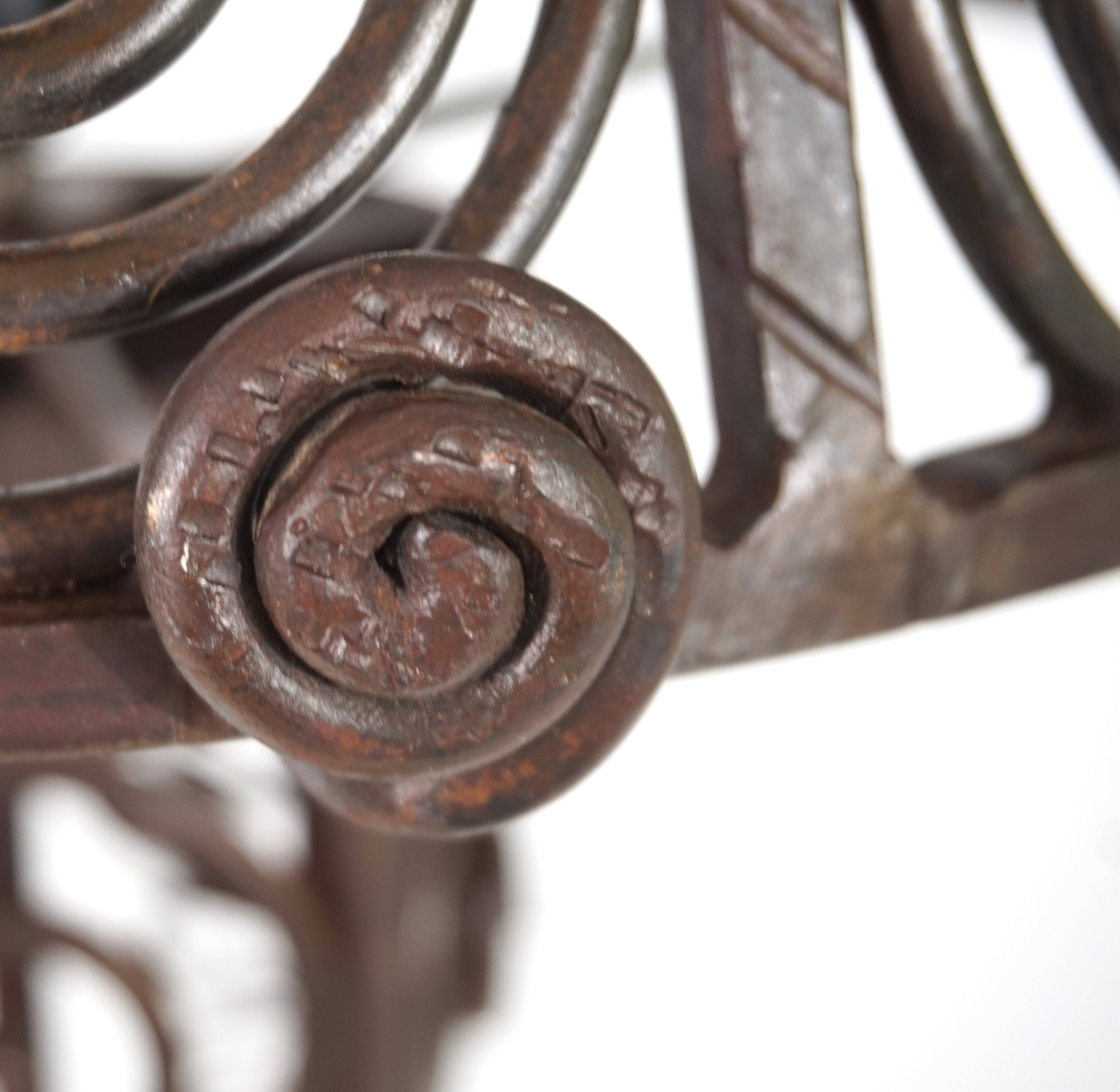 Lampadaire Art Nouveau en fer forgé, 1920