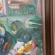 Huile sur toile suédoise – « Intérieur avec figures » par Erik Lo (1914–2004)