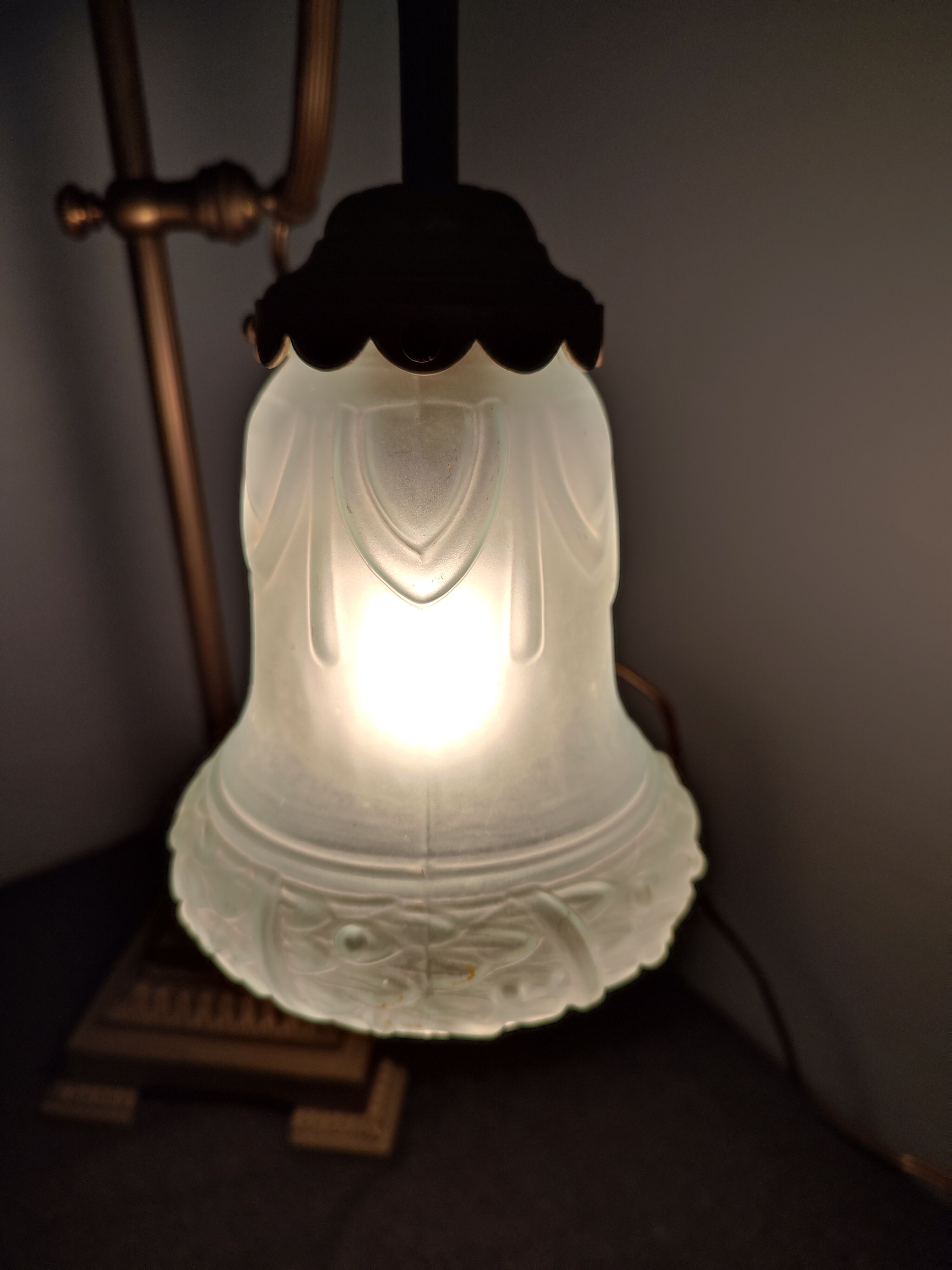 Large antique lamp collar sign art nouveau