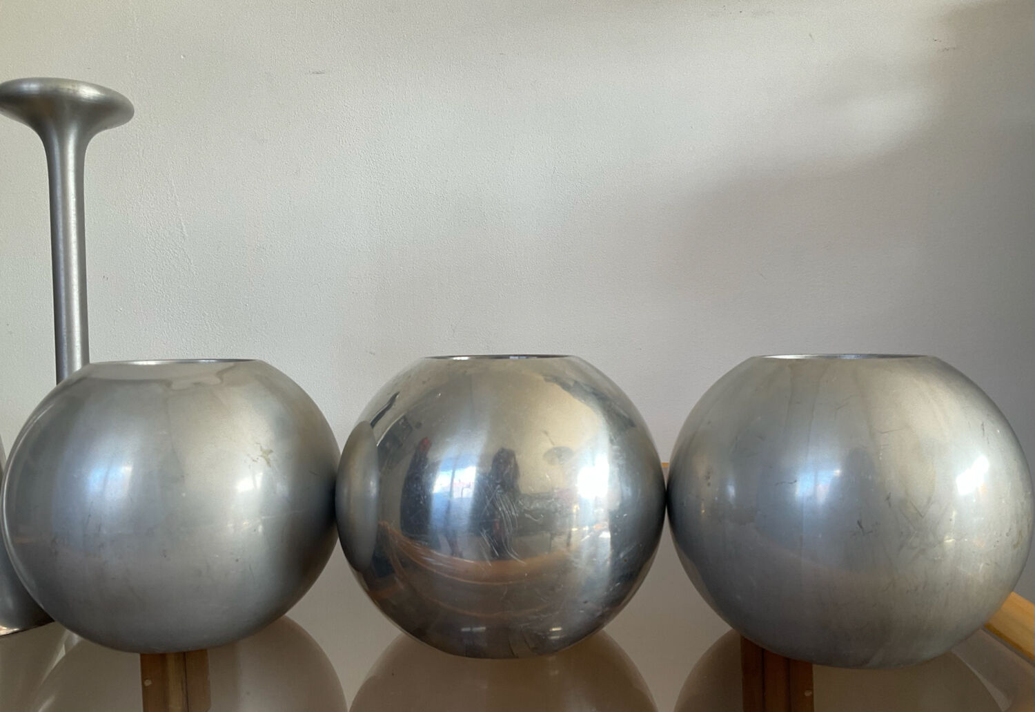 Set of 5 vintage IKEA aluminum candle holders