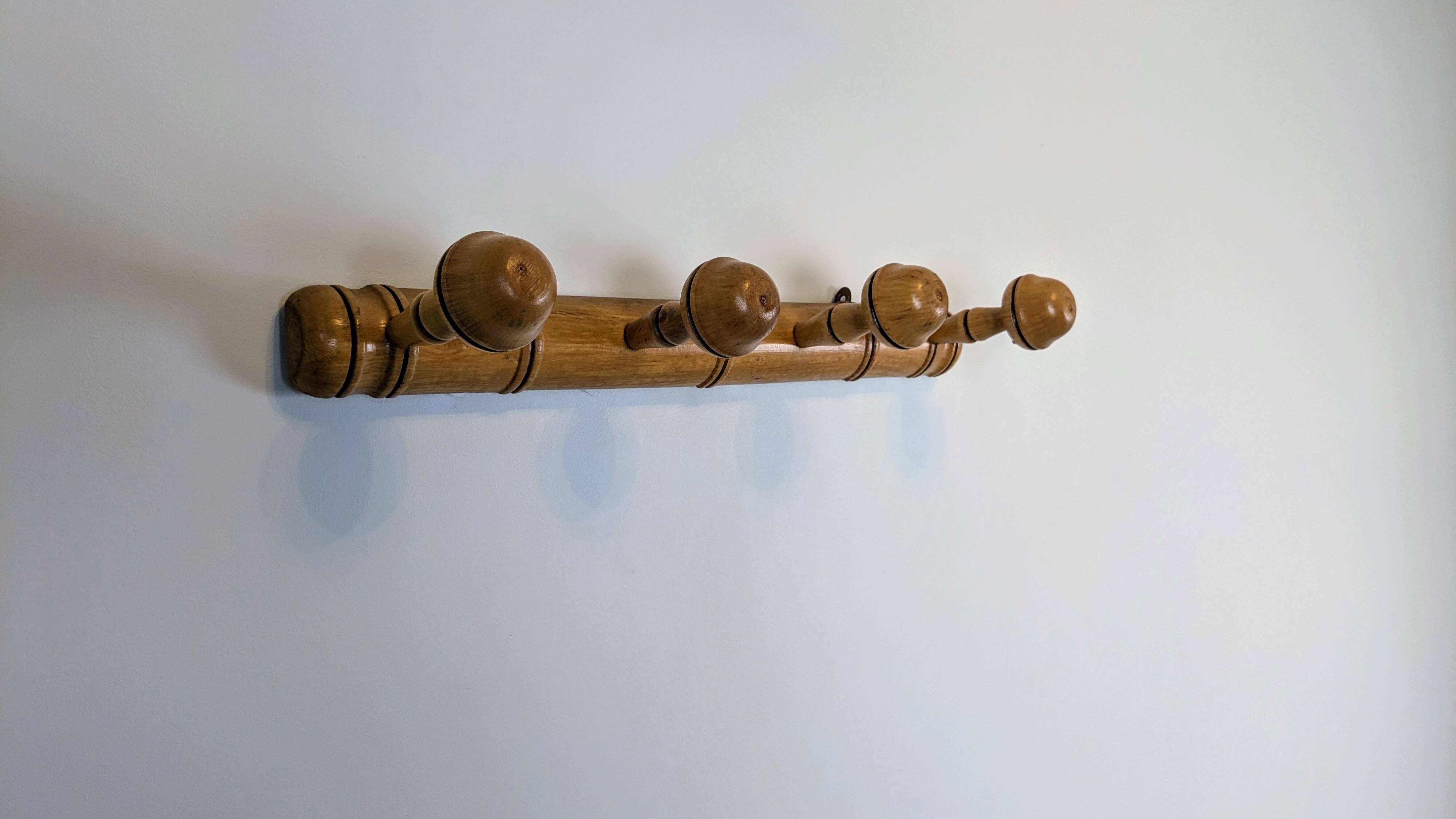 Vintage bamboo wall hook with 4 hooks – bohemian chic style